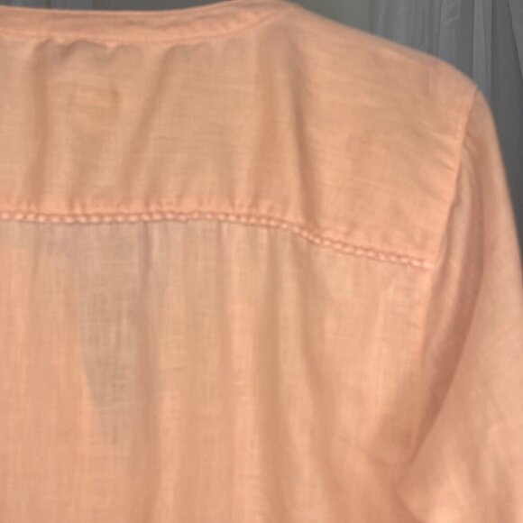 J Jill Linen Tunic Blouse Size MED Blush Pink Color Long Sleeves lagenlook - Picture 7 of 7
